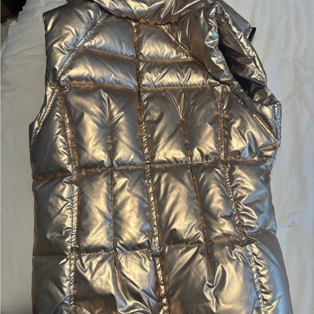 SAM. Women's Shimmering Silver Puffer Vest